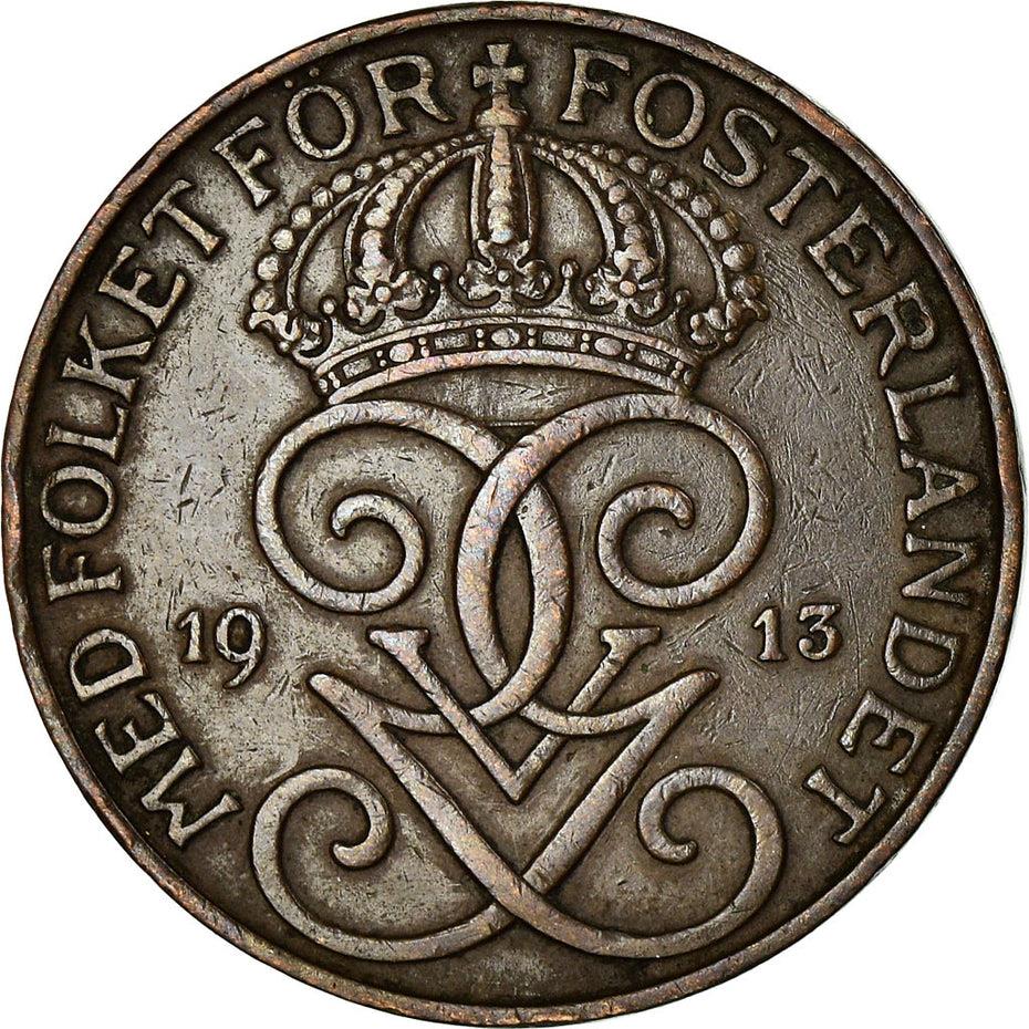 Swedish 5 Ore Coin | King Gustaf V | Sweden | 1910 - 1950