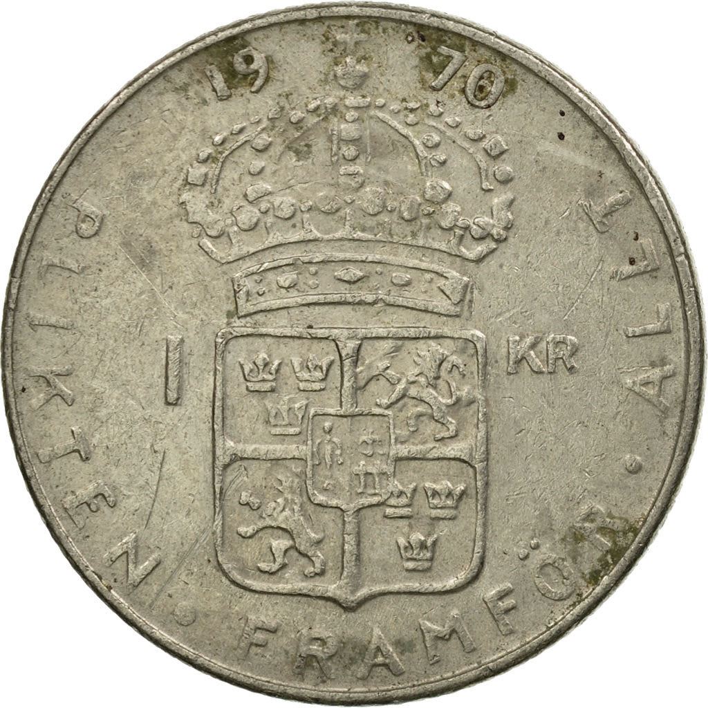 Swedish Coin 1 Krona | Gustaf VI Adolf | Sweden | 1968 - 1973