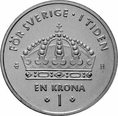 Swedish Coin 1 Krona | King Carl XVI Gustaf | Sweden | 2001 - 2012