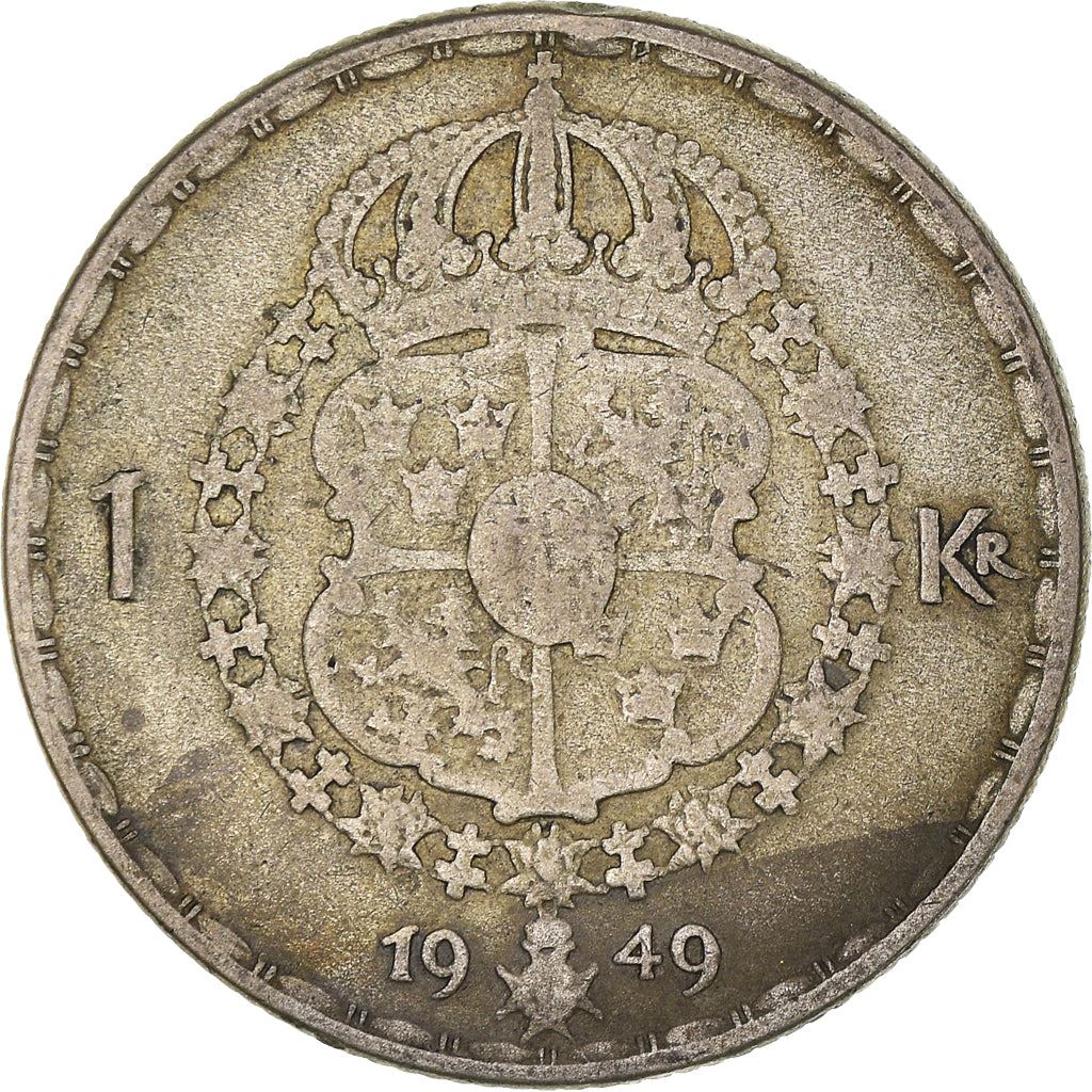 Swedish Coin 1 Krona | King Gustaf V | Sweden | 1942 - 1950