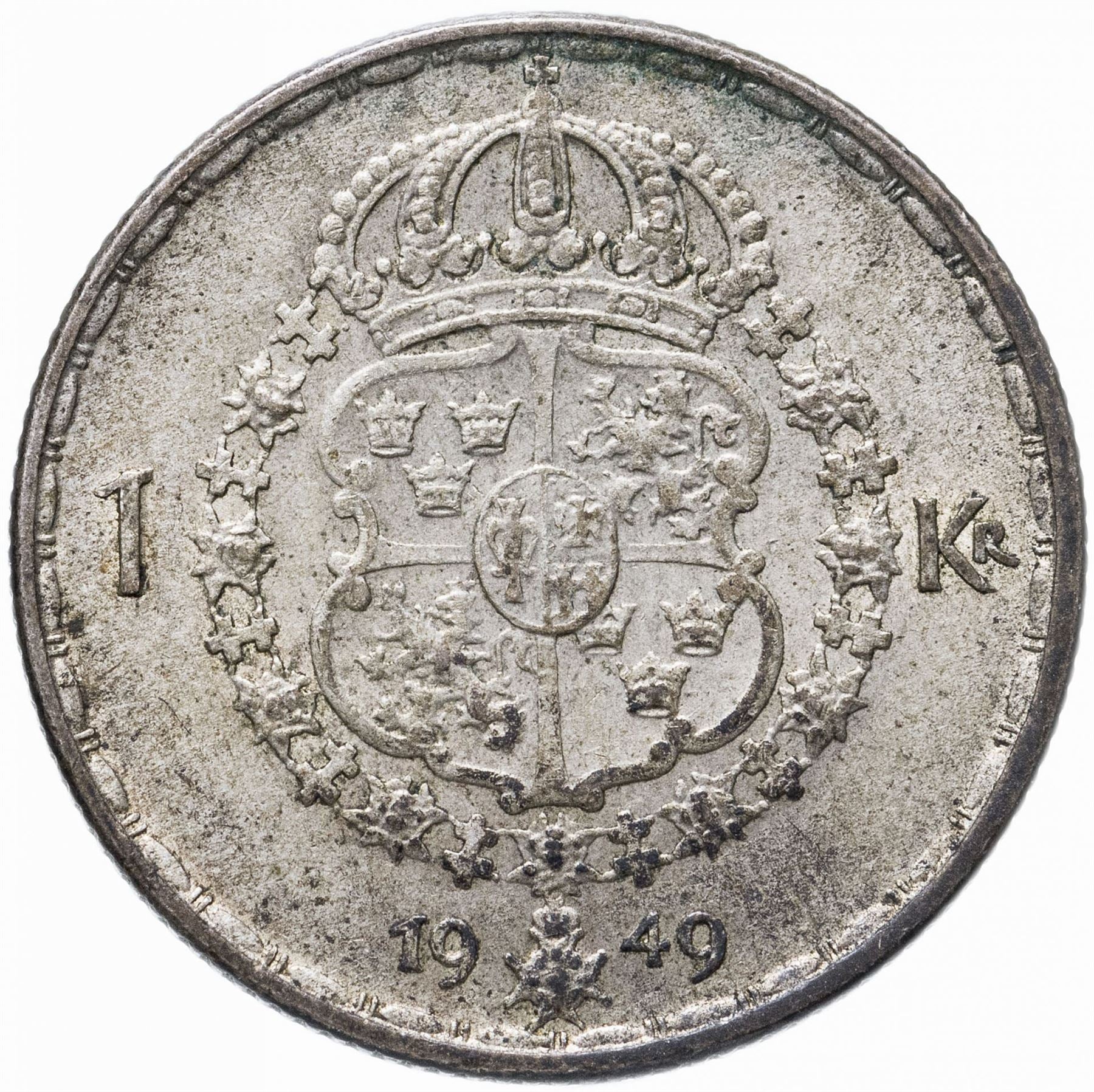 Swedish Coin 1 Krona | King Gustaf V | Sweden | 1942 - 1950