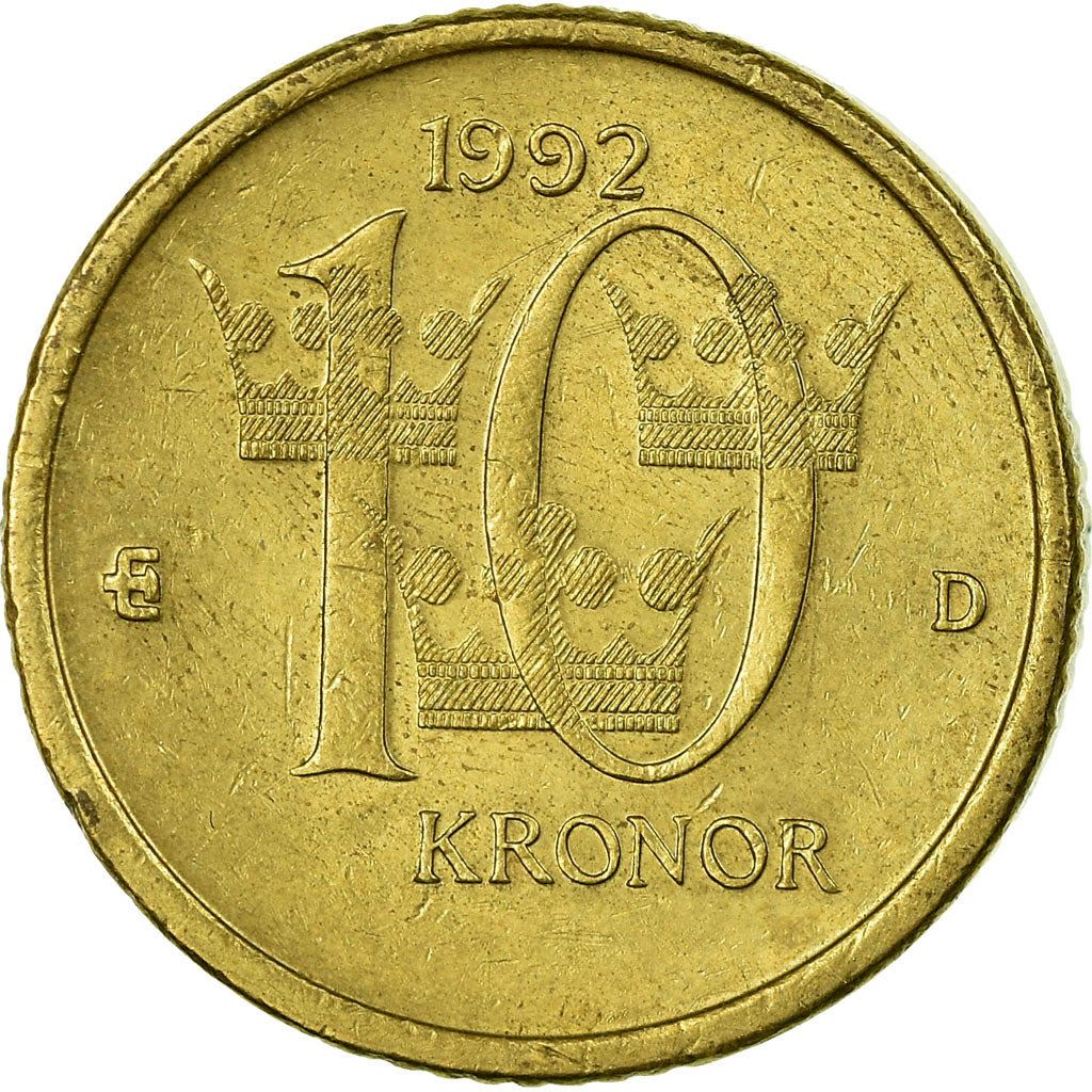 Swedish Coin 10 Kronor | King Carl XVI Gustaf | Sweden | 1991 - 2000