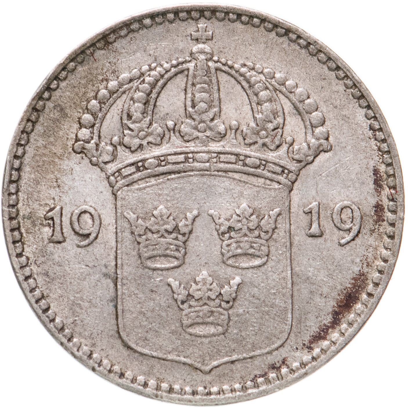 Swedish Coin 10 Öre | King Gustaf V | Crown | Sweden | 1909 - 1942