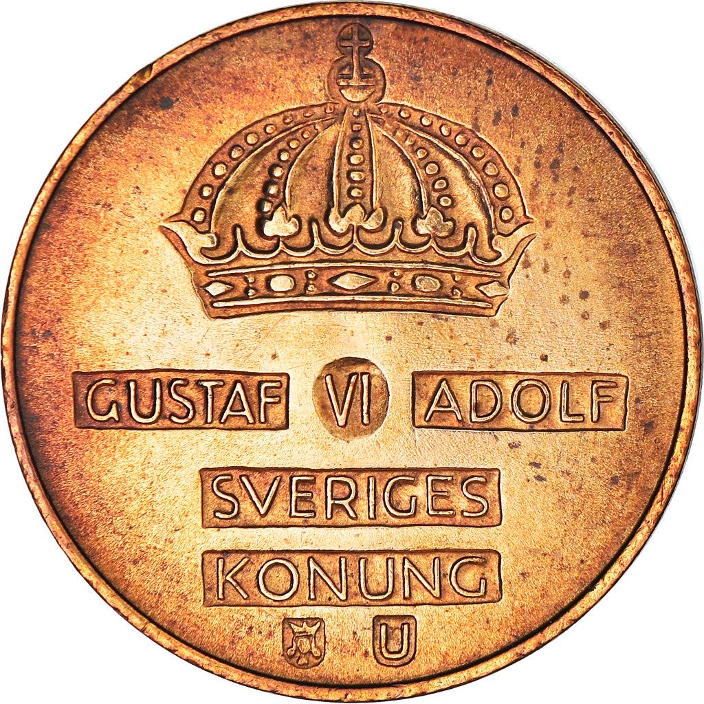 Swedish Coin 2 Öre | Gustaf VI Adolf | Crown | Sweden | 1952 - 1971