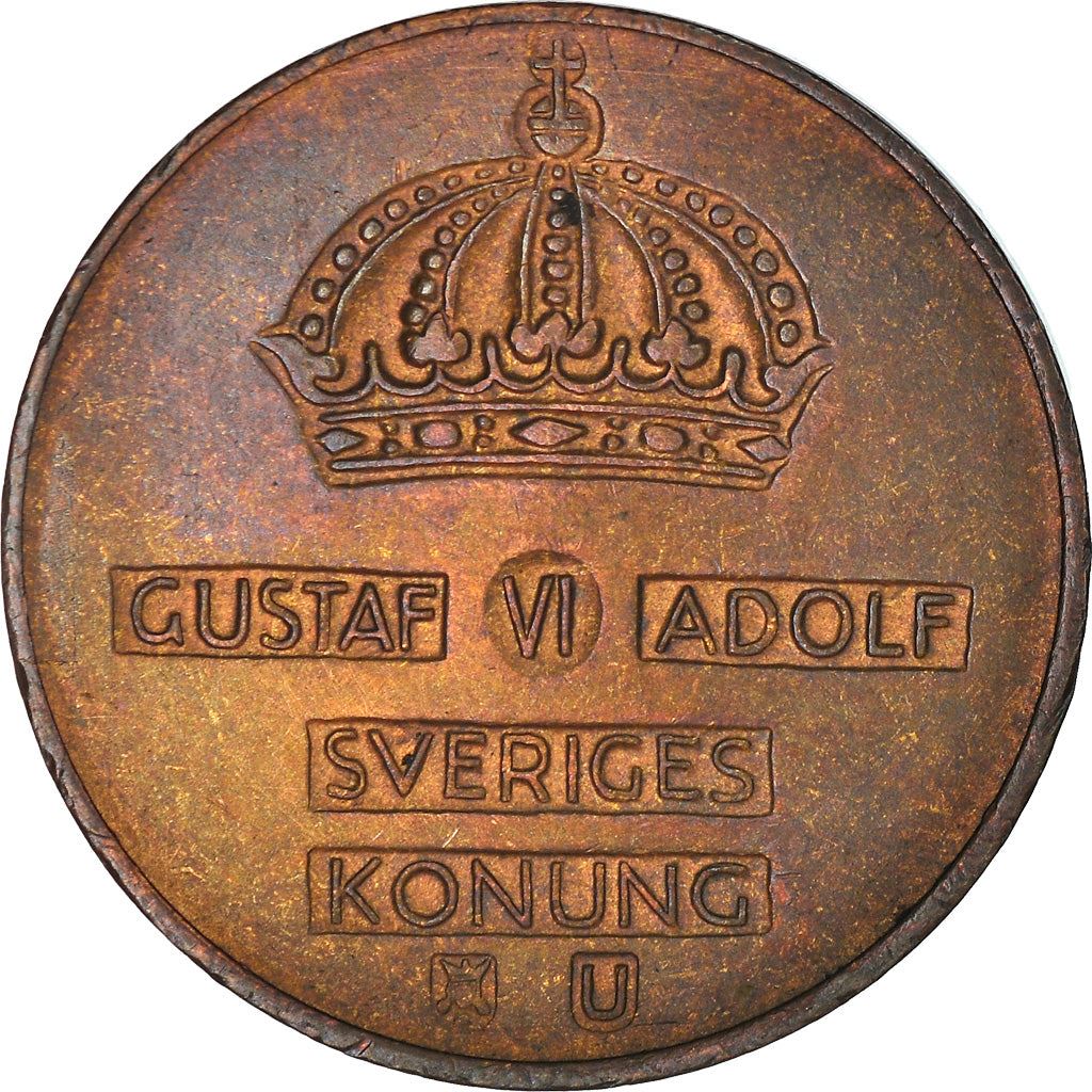 Swedish Coin 2 Öre | Gustaf VI Adolf | Crown | Sweden | 1952 - 1971