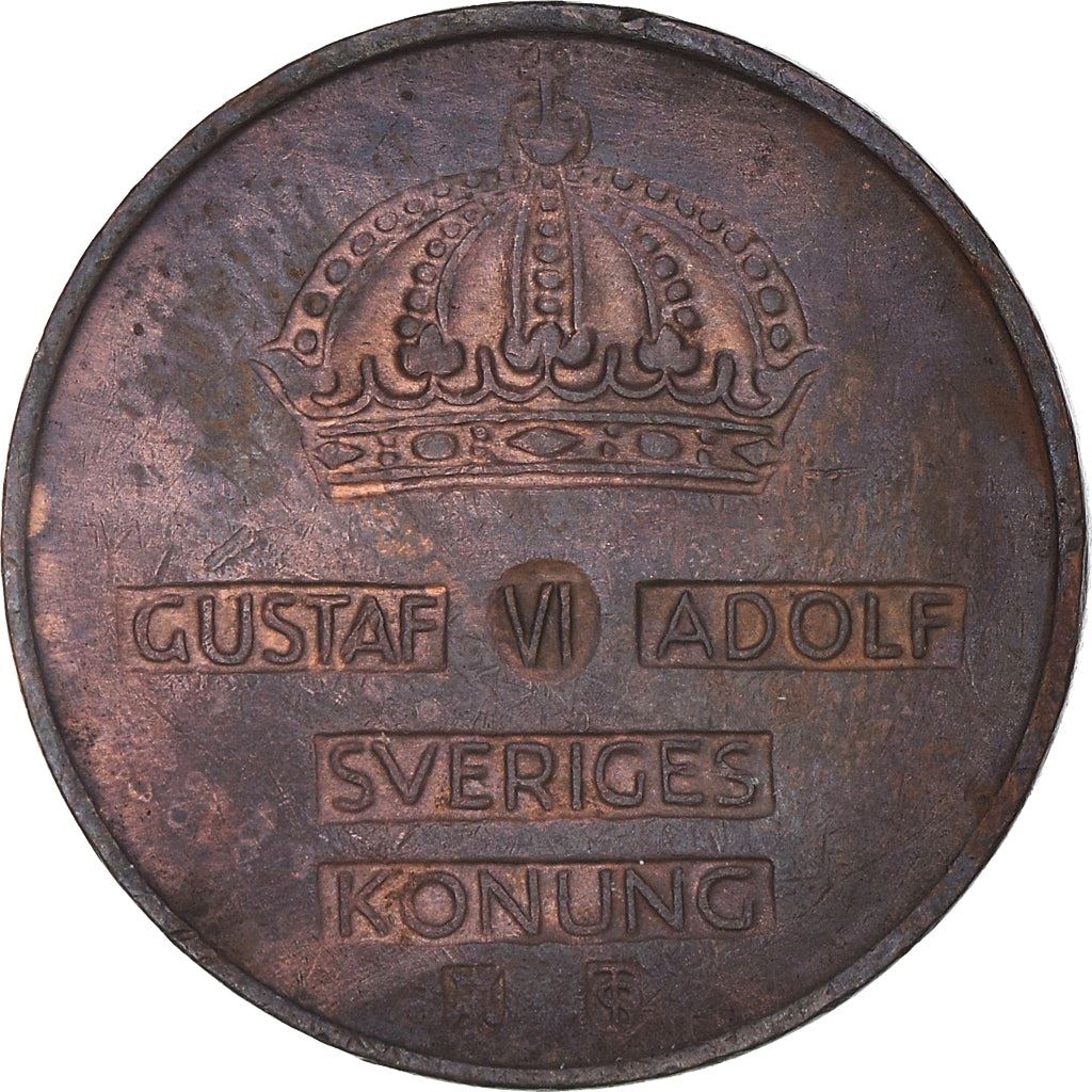 Swedish Coin 2 Öre | Gustaf VI Adolf | Crown | Sweden | 1952 - 1971