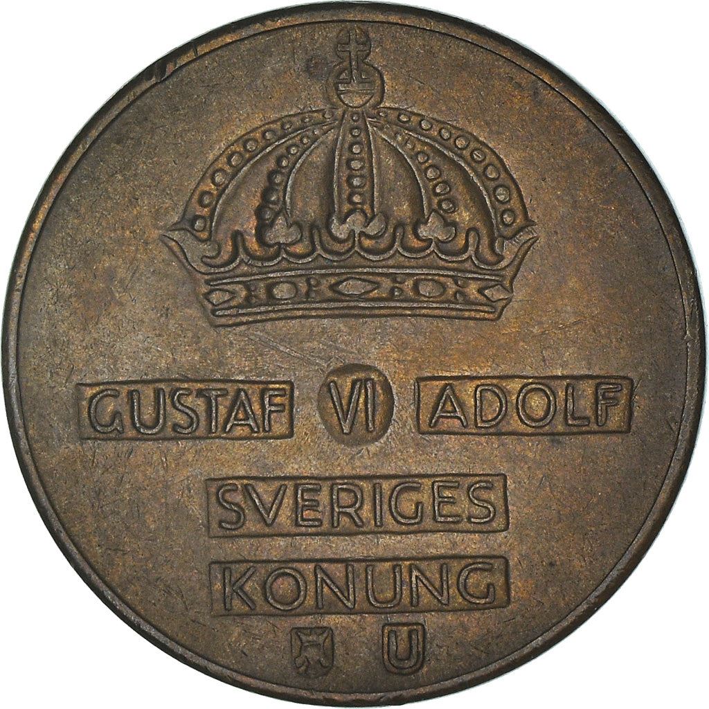 Swedish Coin 2 Öre | Gustaf VI Adolf | Crown | Sweden | 1952 - 1971