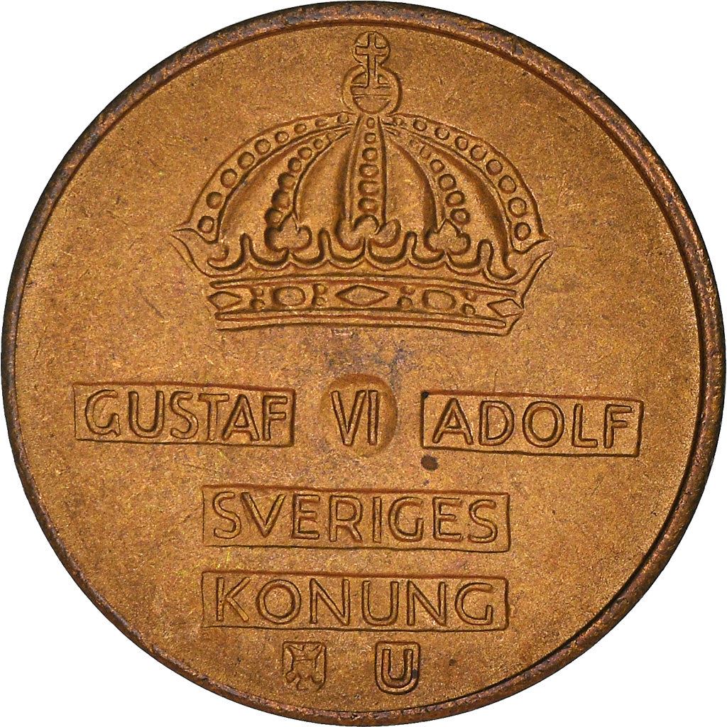 Swedish Coin 2 Öre | Gustaf VI Adolf | Crown | Sweden | 1952 - 1971