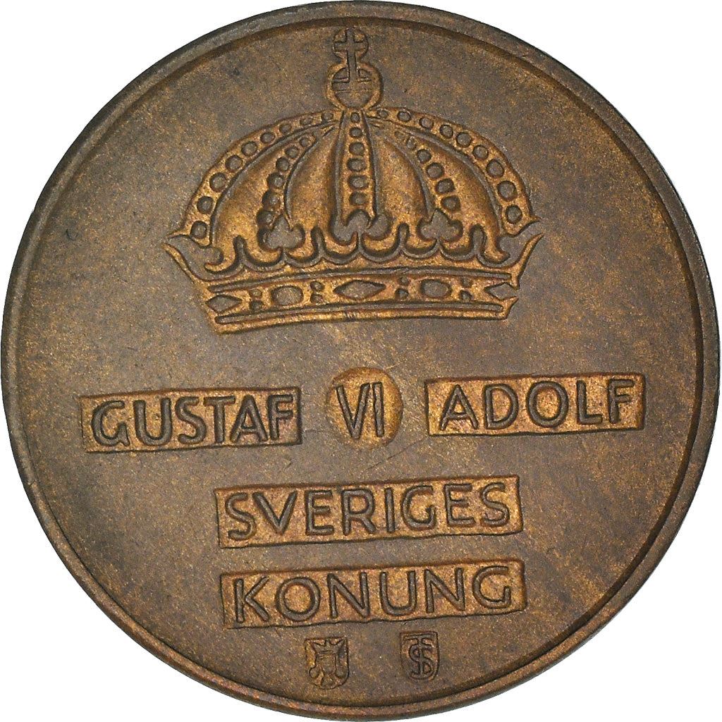 Swedish Coin 2 Öre | Gustaf VI Adolf | Crown | Sweden | 1952 - 1971