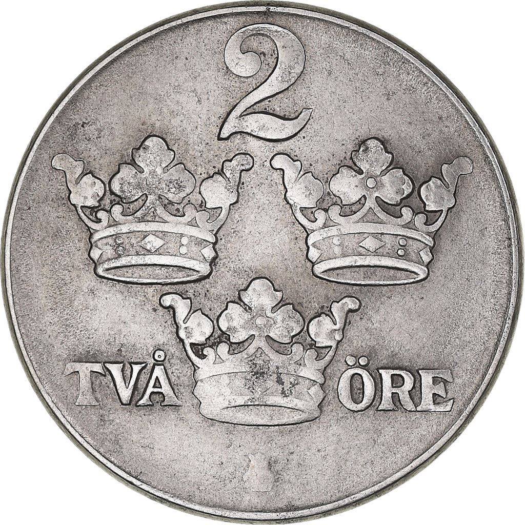 Swedish Coin 2 Öre | King Gustaf V | Sweden | 1942 - 1950