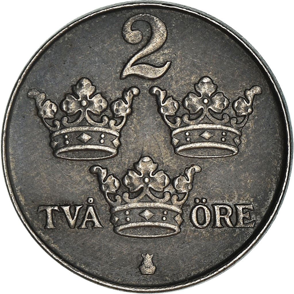 Swedish Coin 2 Öre | King Gustaf V | Sweden | 1942 - 1950