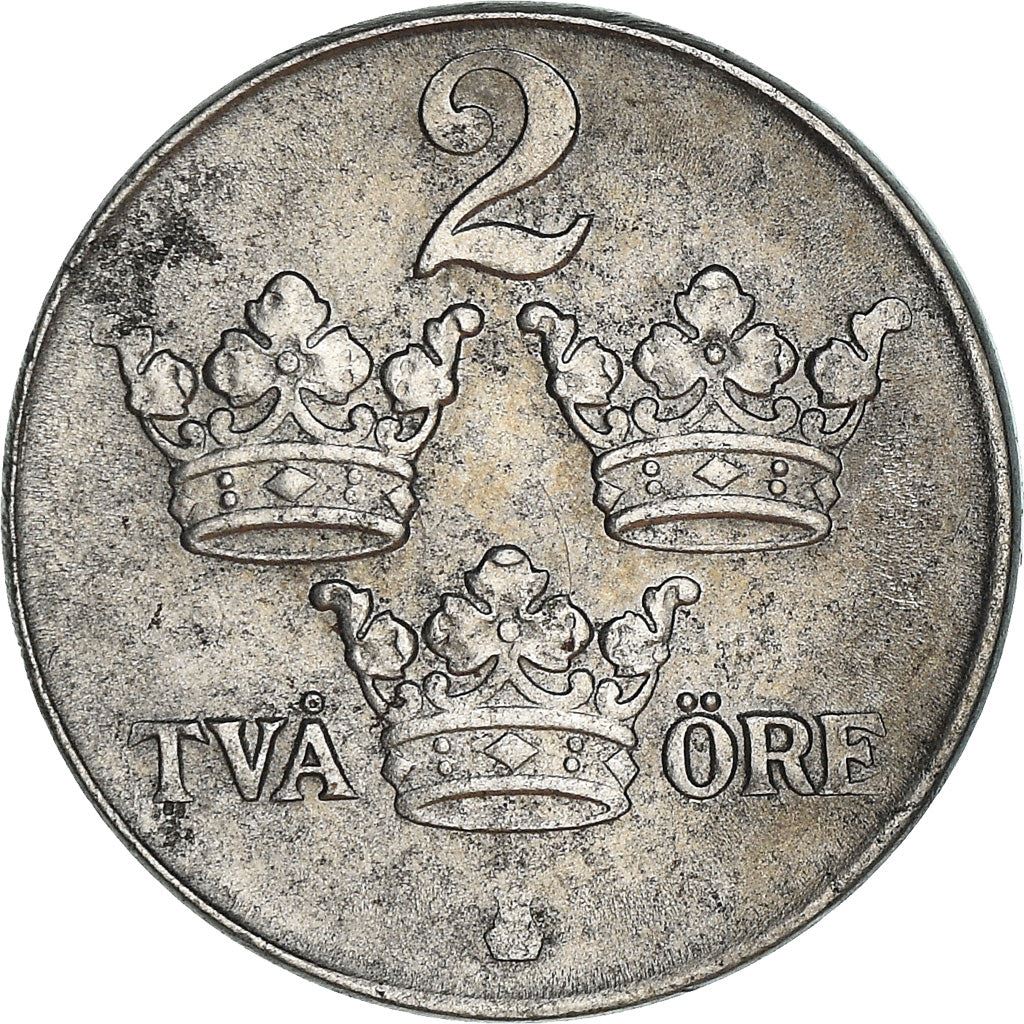 Swedish Coin 2 Öre | King Gustaf V | Sweden | 1942 - 1950