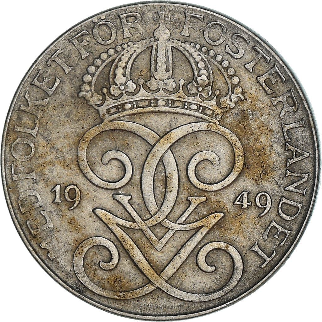 Swedish Coin 2 Öre | King Gustaf V | Sweden | 1942 - 1950