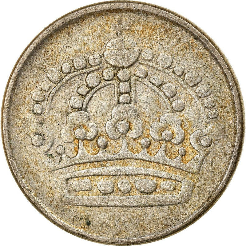 Swedish Coin 25 Ore Coin | King Gustaf VI Adolf | Crown | Sweden | 1952 - 1961