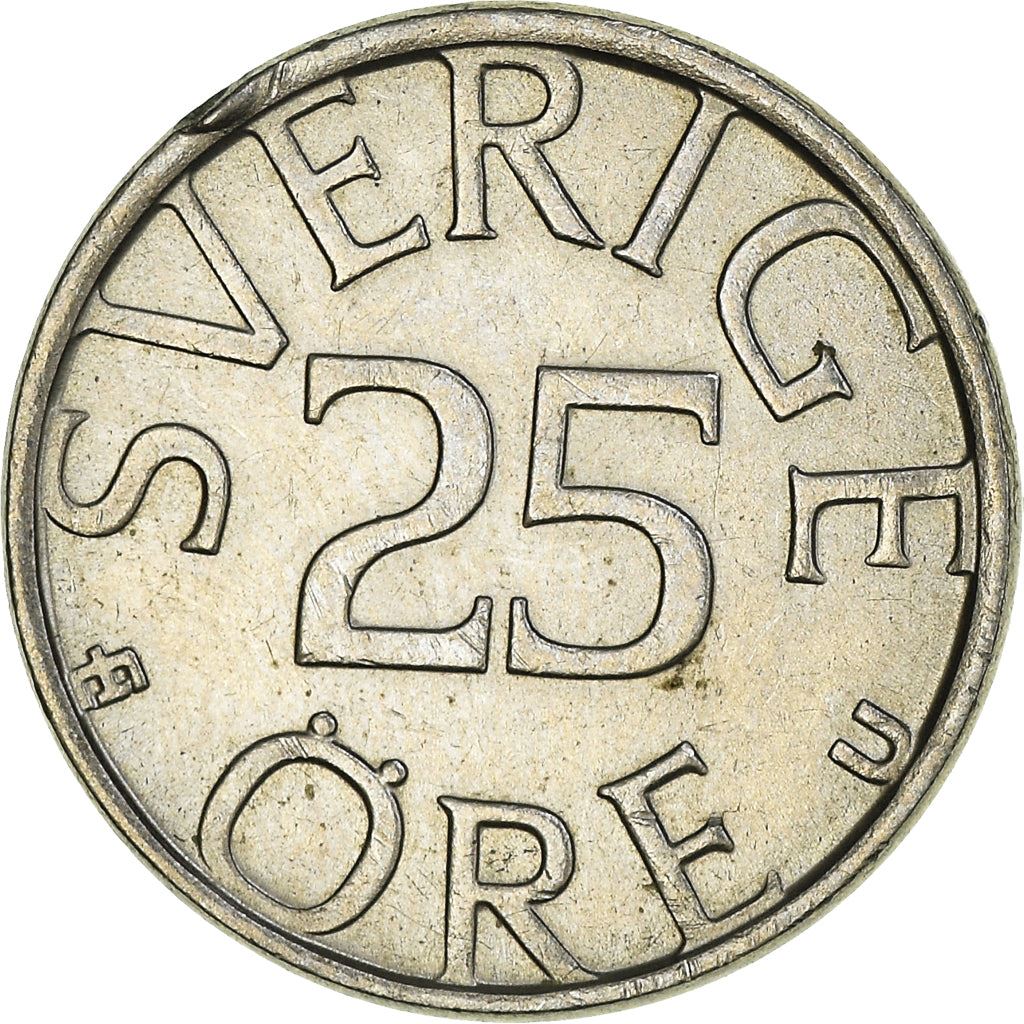 Swedish Coin 25 Öre | King Carl XVI Gustaf | Sweden | 1976 - 1984