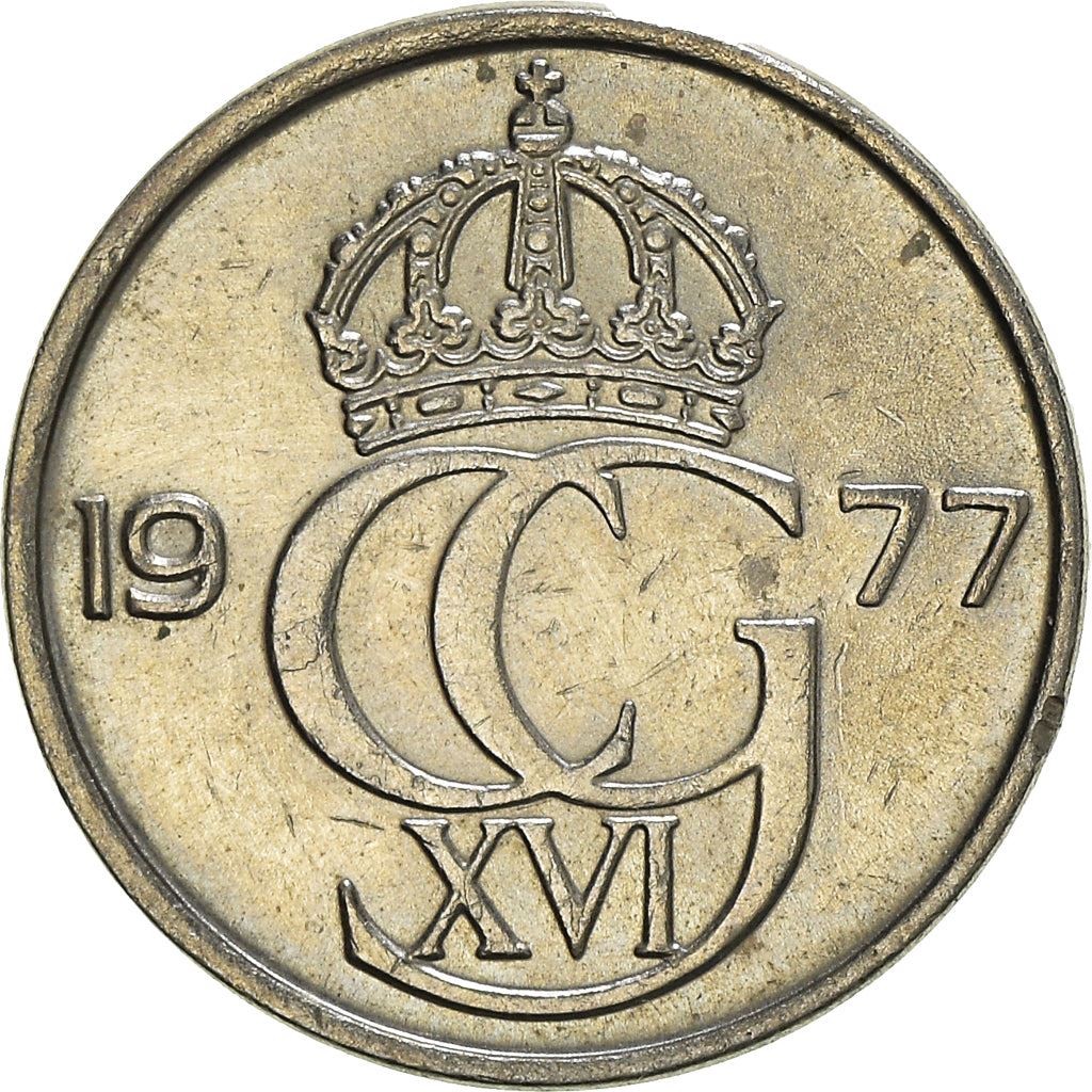 Swedish Coin 25 Öre | King Carl XVI Gustaf | Sweden | 1976 - 1984