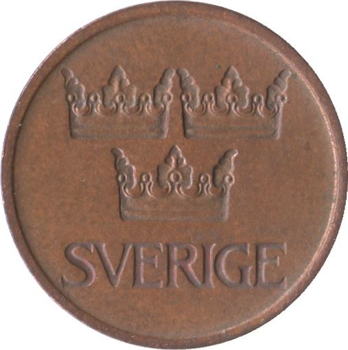 Swedish Coin 5 Öre | Gustaf VI Adolf | Crown | Sweden | 1972 - 1973