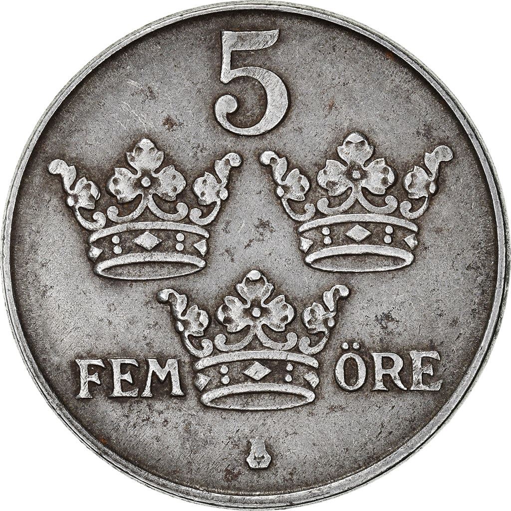 Swedish Coin 5 Öre | King Gustaf V | Sweden | 1942 - 1950