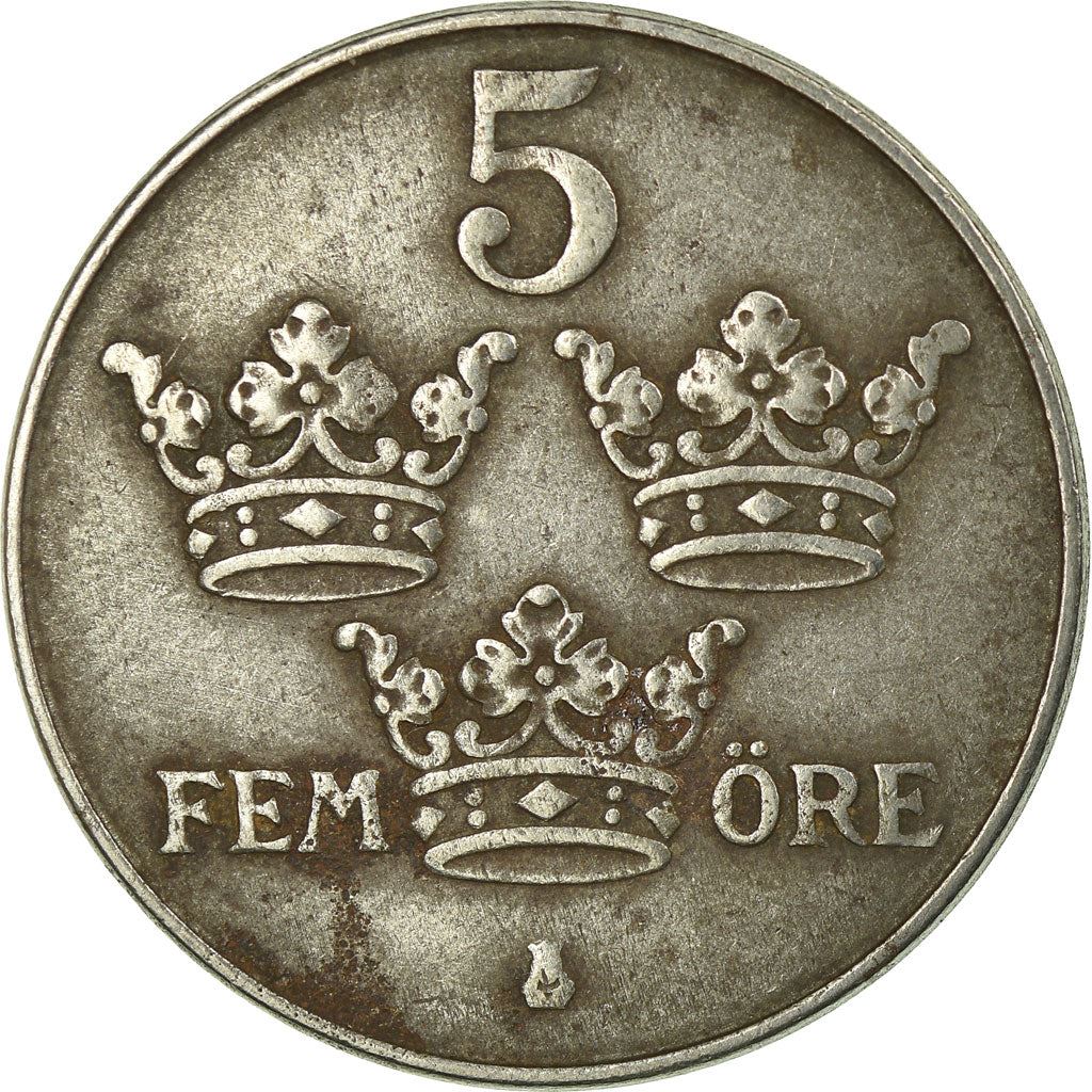 Swedish Coin 5 Öre | King Gustaf V | Sweden | 1942 - 1950