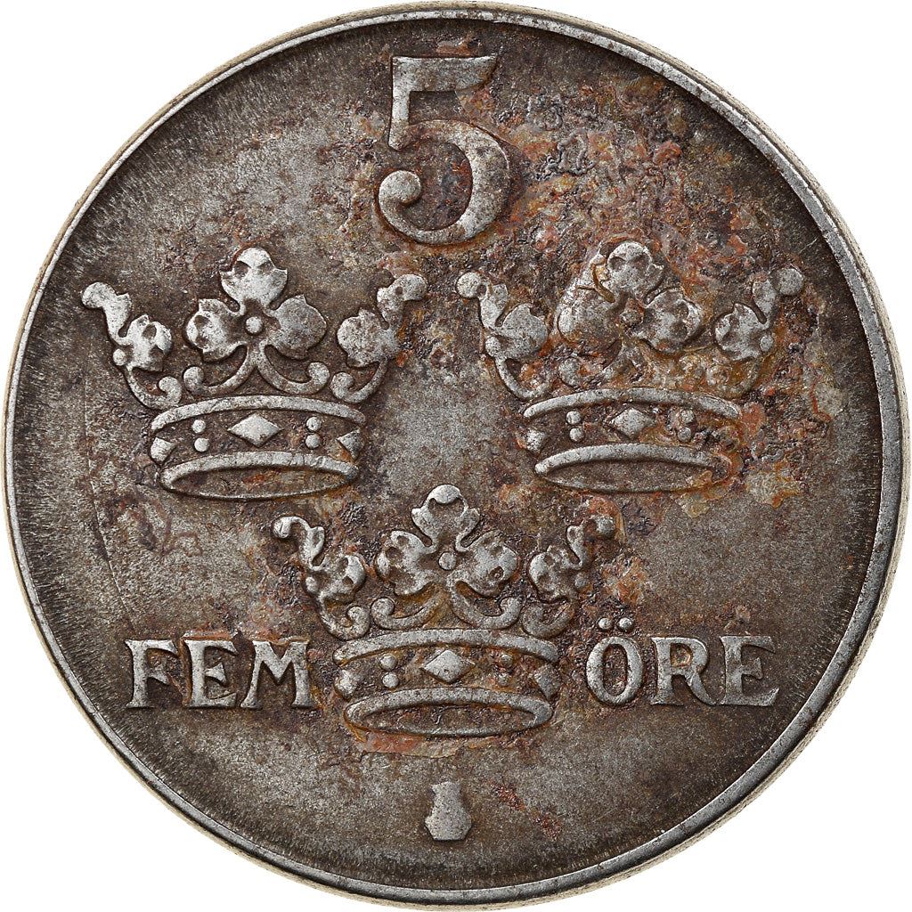 Swedish Coin 5 Öre | King Gustaf V | Sweden | 1942 - 1950