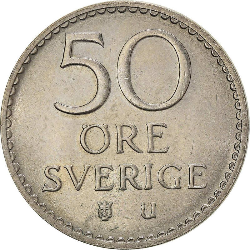 Swedish Coin 50 re King Gustaf VI Adolf Sweden 1962 1973