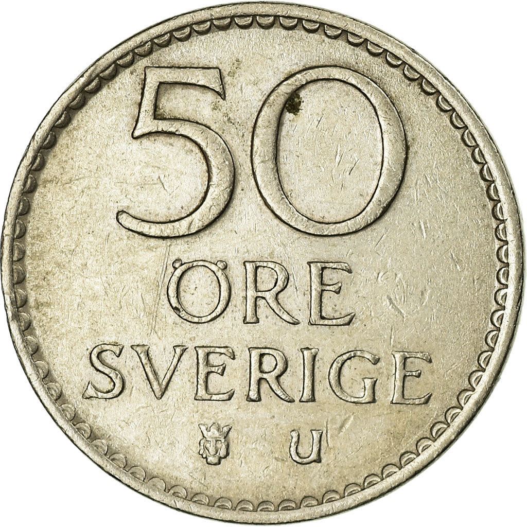 Swedish Coin 50 Öre | King Gustaf VI Adolf | Sweden | 1962 - 1973