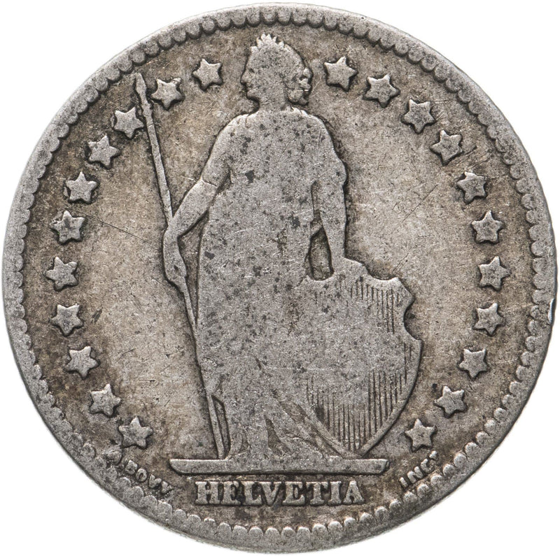 Switzerland Coin Swiss 1 Franc | Helvetia | KM24 | 1875 - 1967
