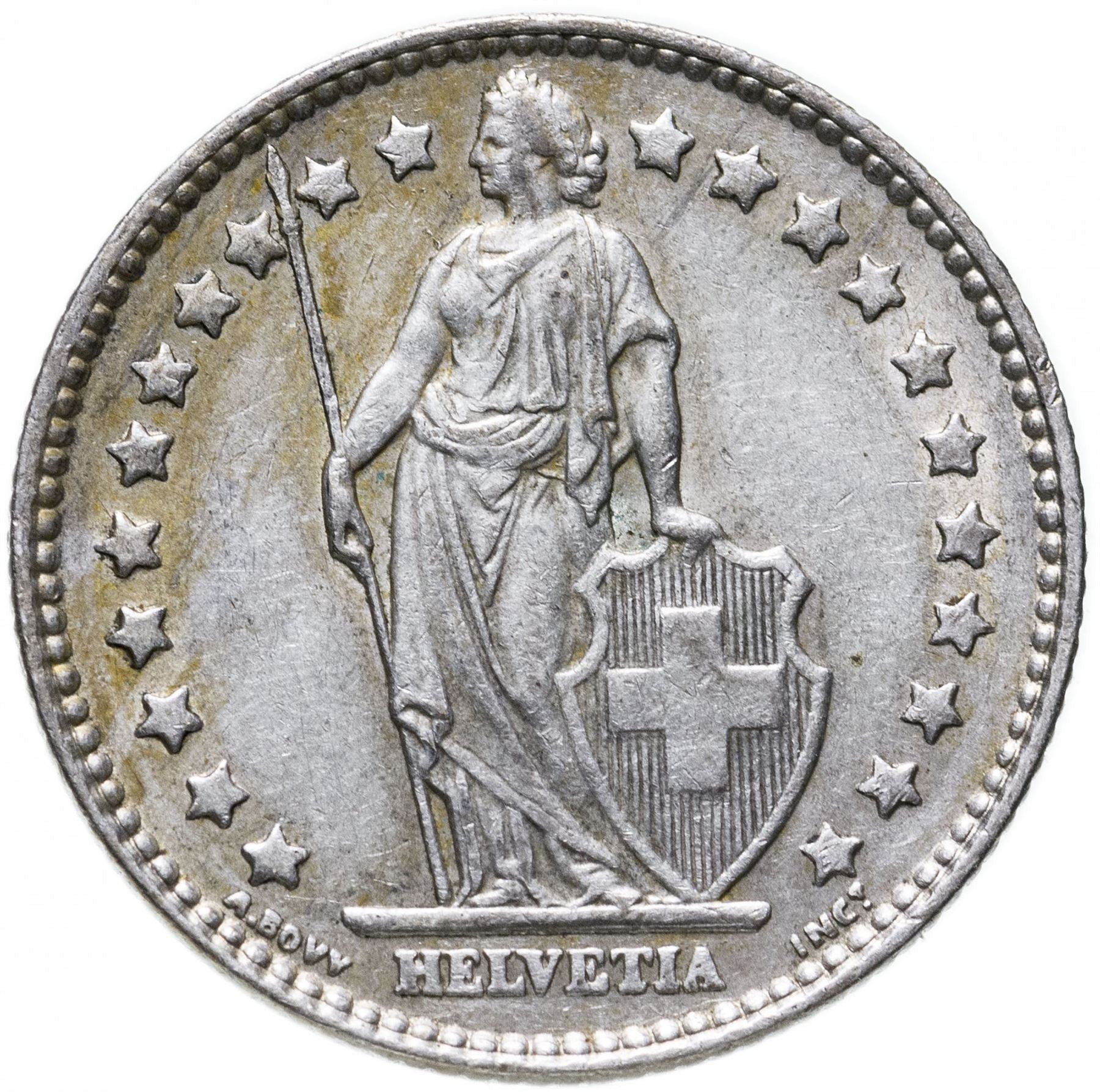 Switzerland Coin Swiss 1 Franc | Helvetia | KM24 | 1875 - 1967