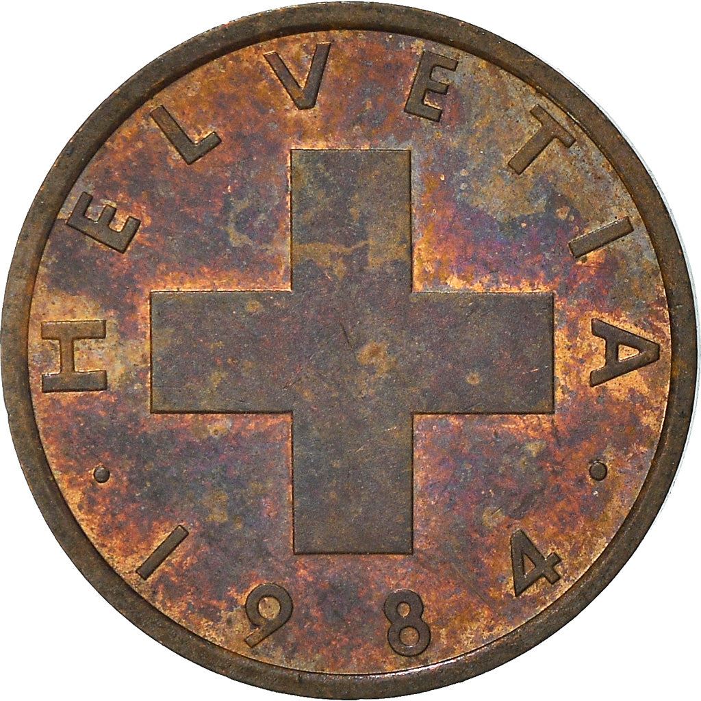 Switzerland Coin Swiss 1 Rappen | Wheat Spike | Swiss Cross | KM46 | 1948 - 2006