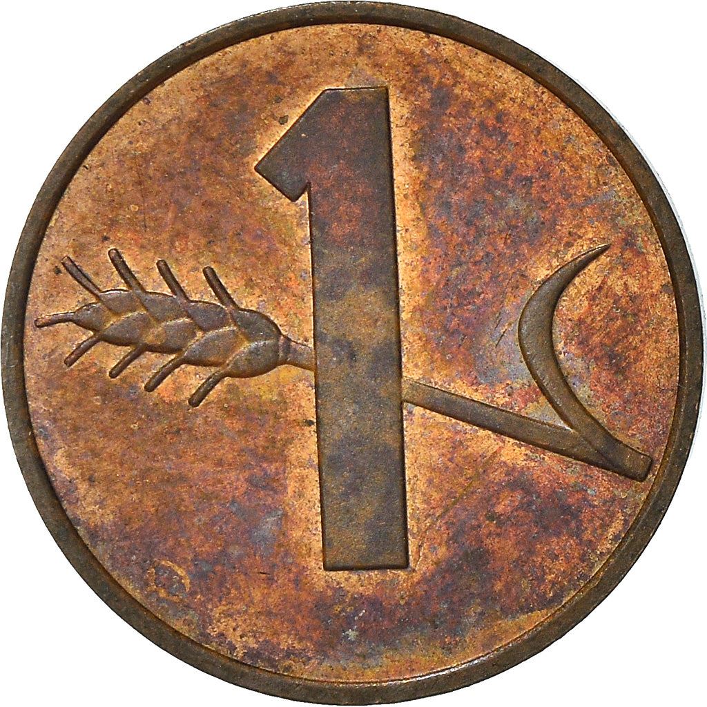 Switzerland Coin Swiss 1 Rappen | Wheat Spike | Swiss Cross | KM46 | 1948 - 2006