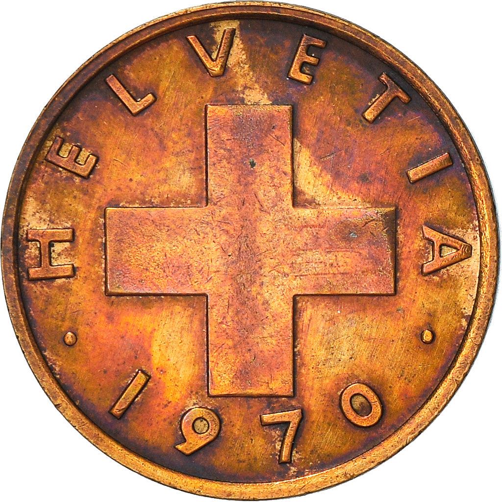 Switzerland Coin Swiss 1 Rappen | Wheat Spike | Swiss Cross | KM46 | 1948 - 2006