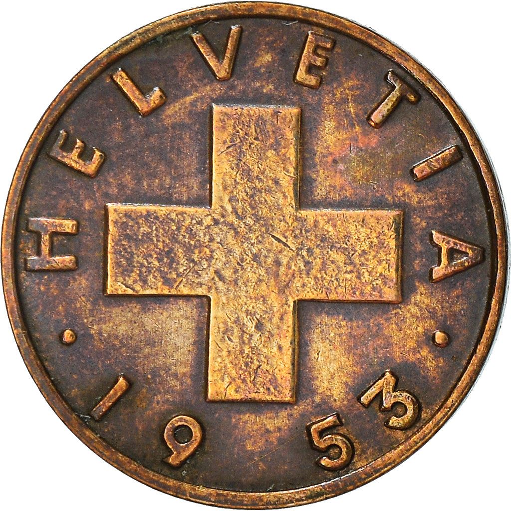 Switzerland Coin Swiss 1 Rappen | Wheat Spike | Swiss Cross | KM46 | 1948 - 2006