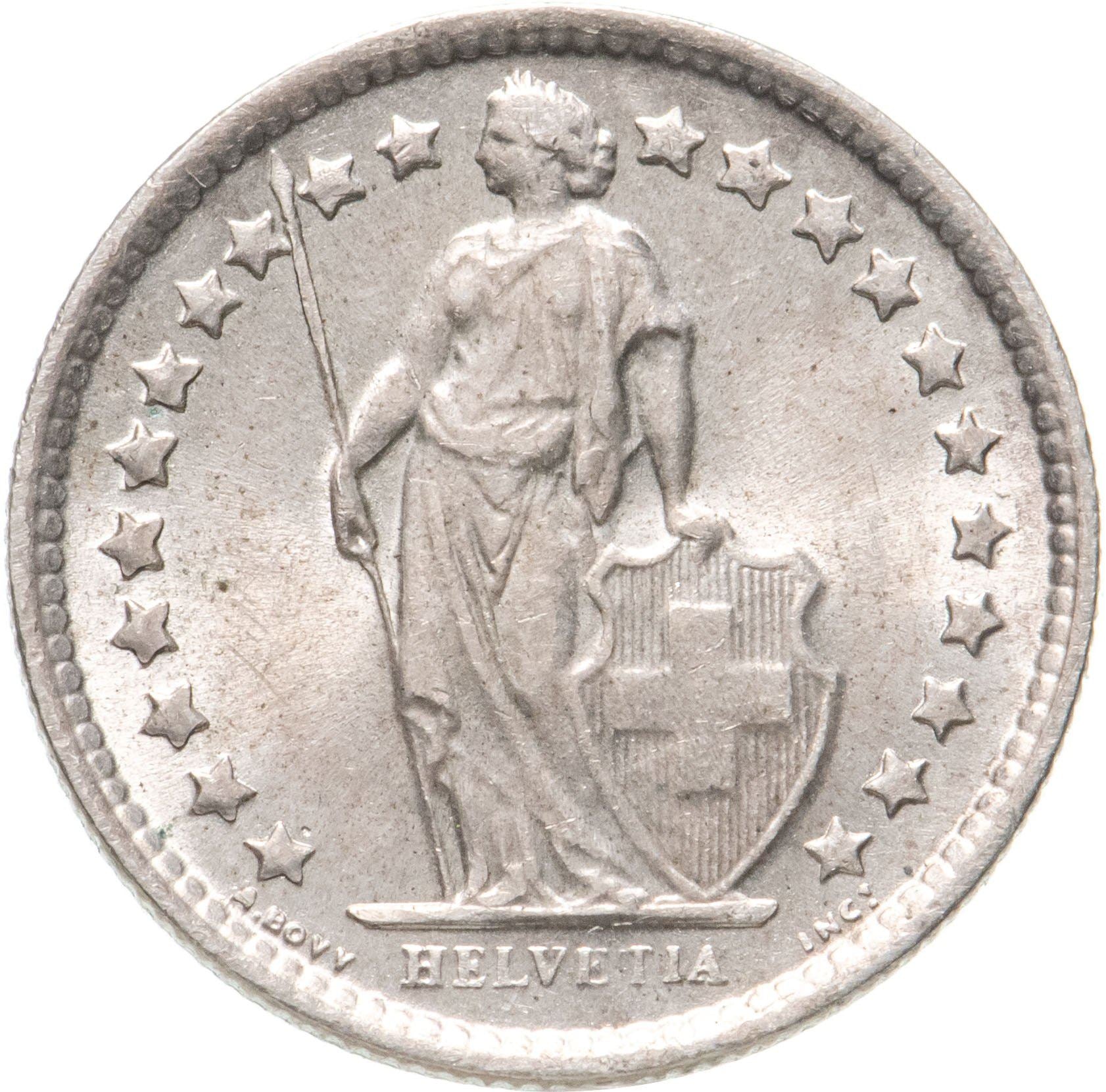 Switzerland Coin Swiss ½ Franc | Helvetia | KM23 | 1875 - 1967