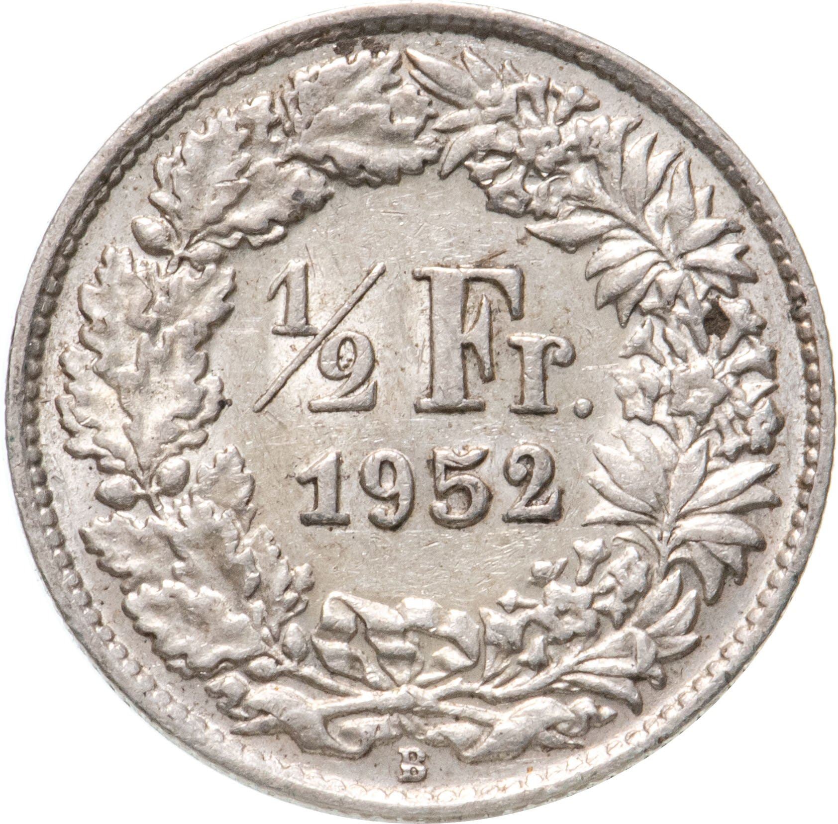 Switzerland Coin Swiss ½ Franc | Helvetia | KM23 | 1875 - 1967