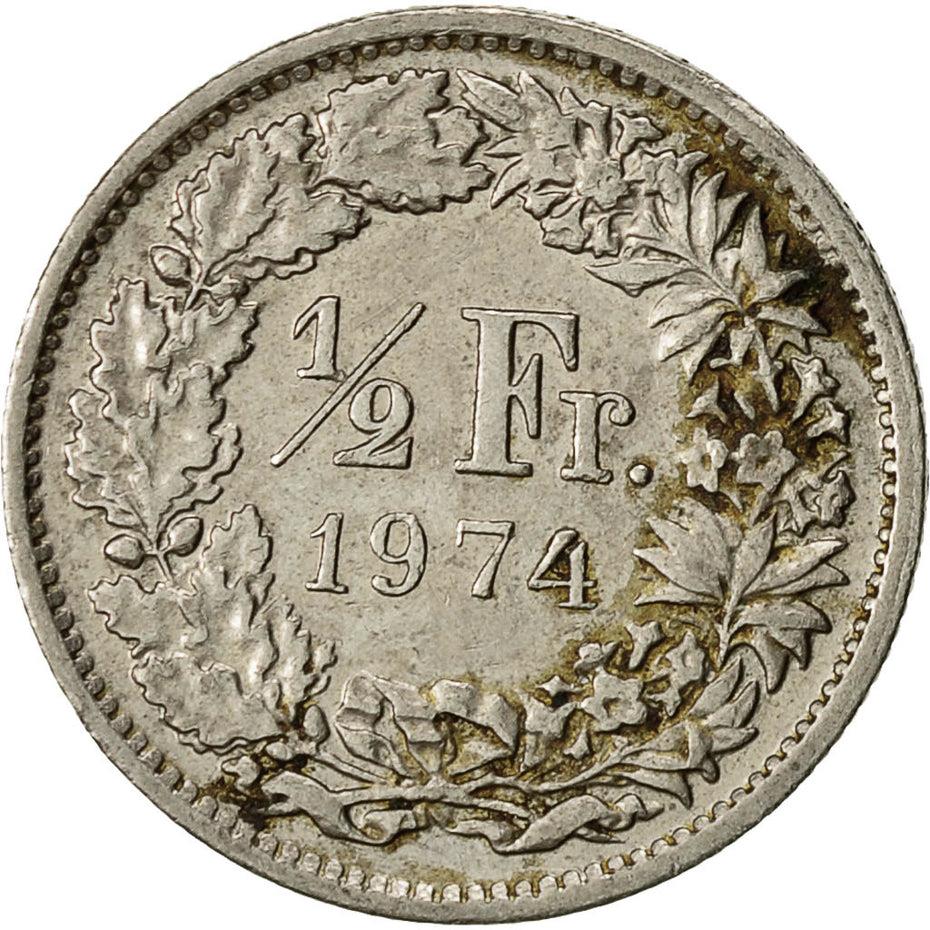 Switzerland Coin Swiss ½ Franc | Helvetia | KM23a | 1968 - 2021