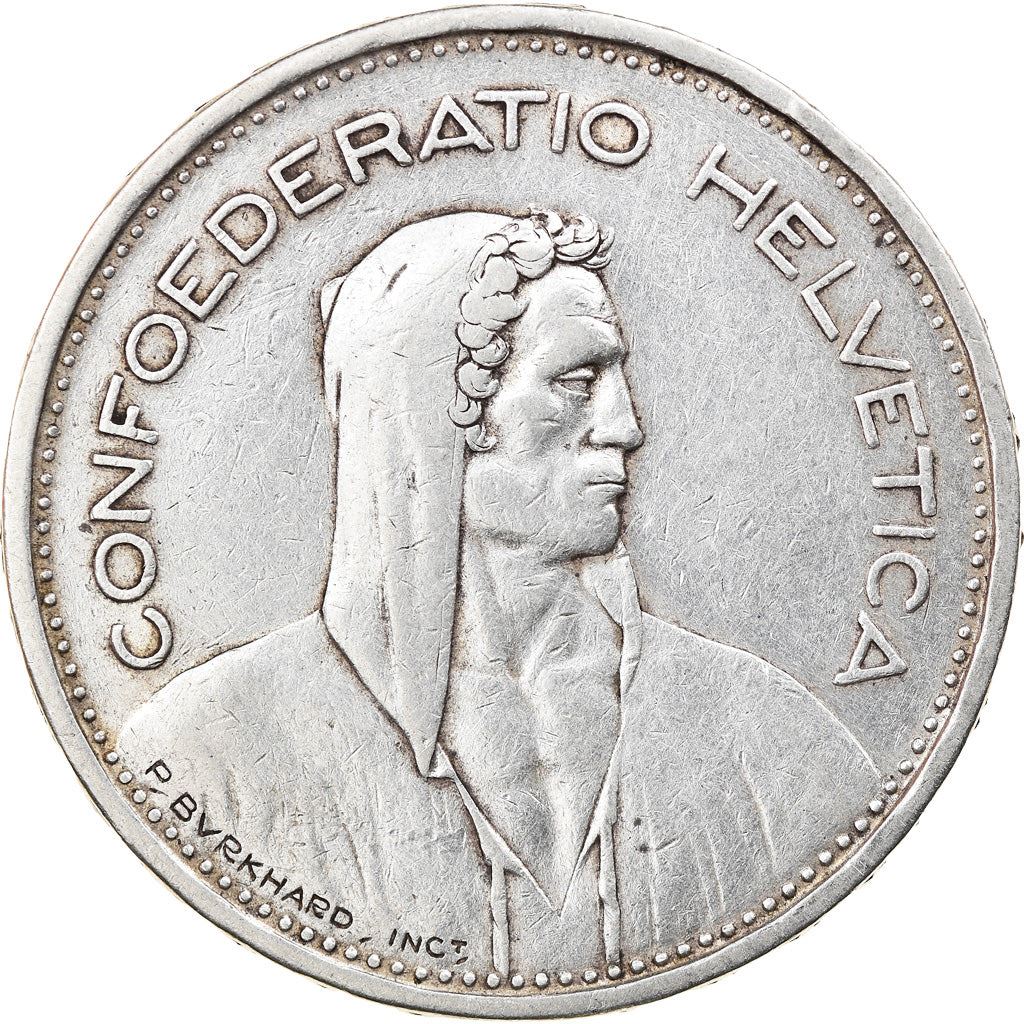 Switzerland Coin Swiss 5 Francs | Composer Paul Burkhard | KM40 | 1931 - 1969