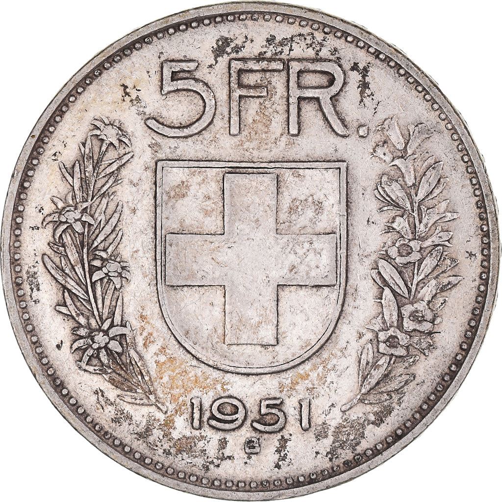 Switzerland Coin Swiss 5 Francs | Composer Paul Burkhard | KM40 | 1931 - 1969