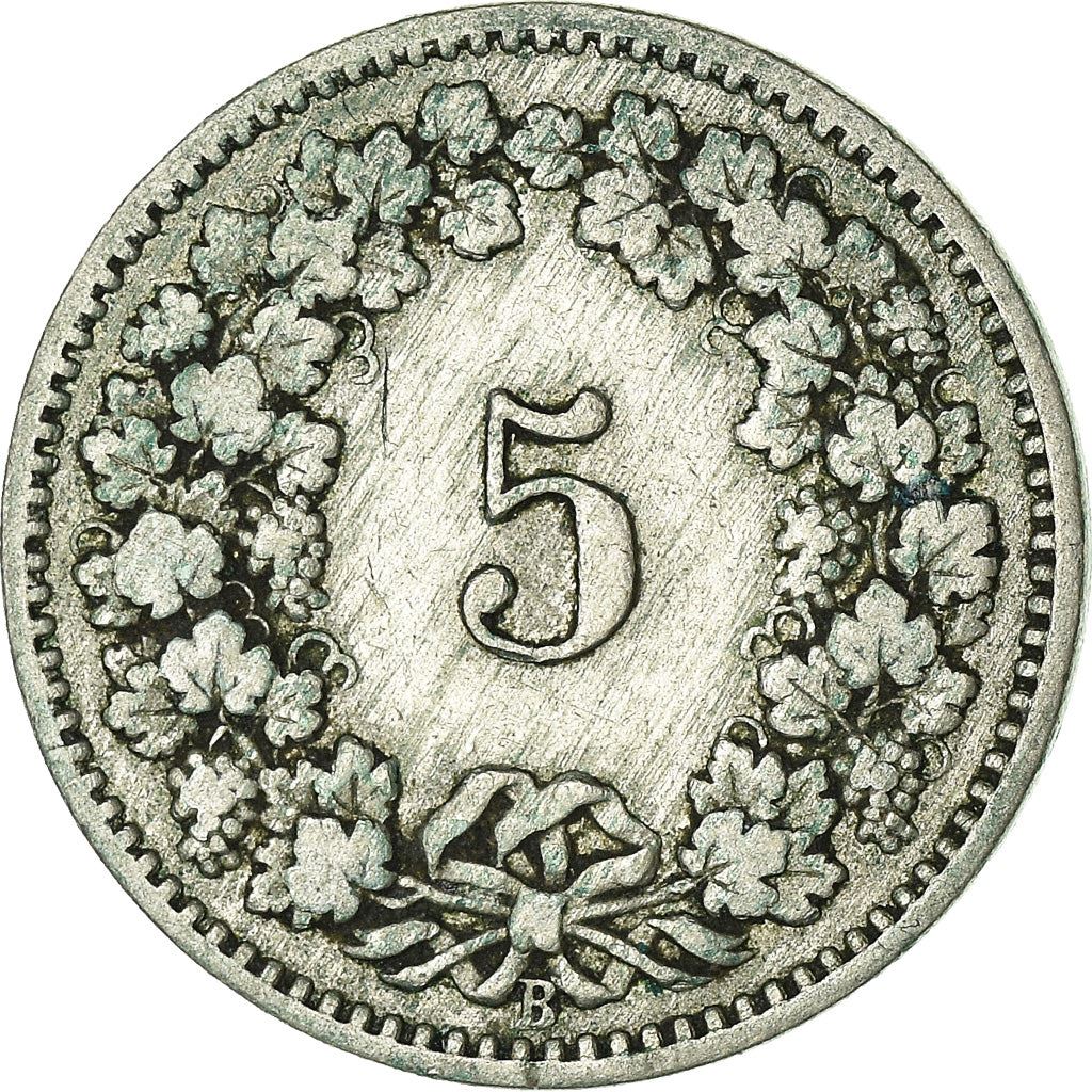 Switzerland Coin Swiss 5 Rappen | Goddess of Liberty Libertas | KM26 | 1879 - 1980