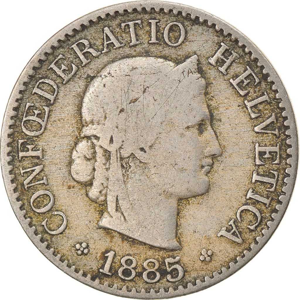 Switzerland Coin Swiss 5 Rappen | Goddess of Liberty Libertas | KM26 | 1879 - 1980