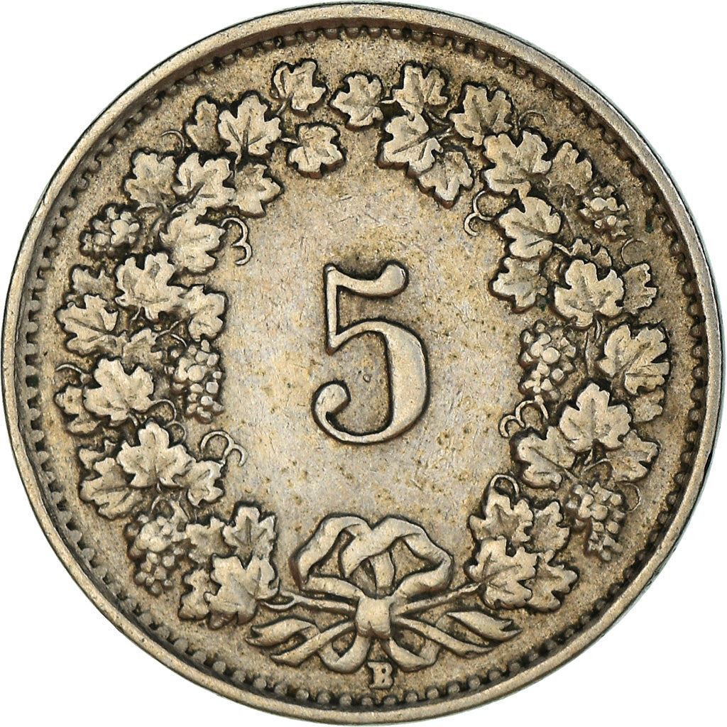 Switzerland Coin Swiss 5 Rappen | Goddess of Liberty Libertas | KM26 | 1879 - 1980