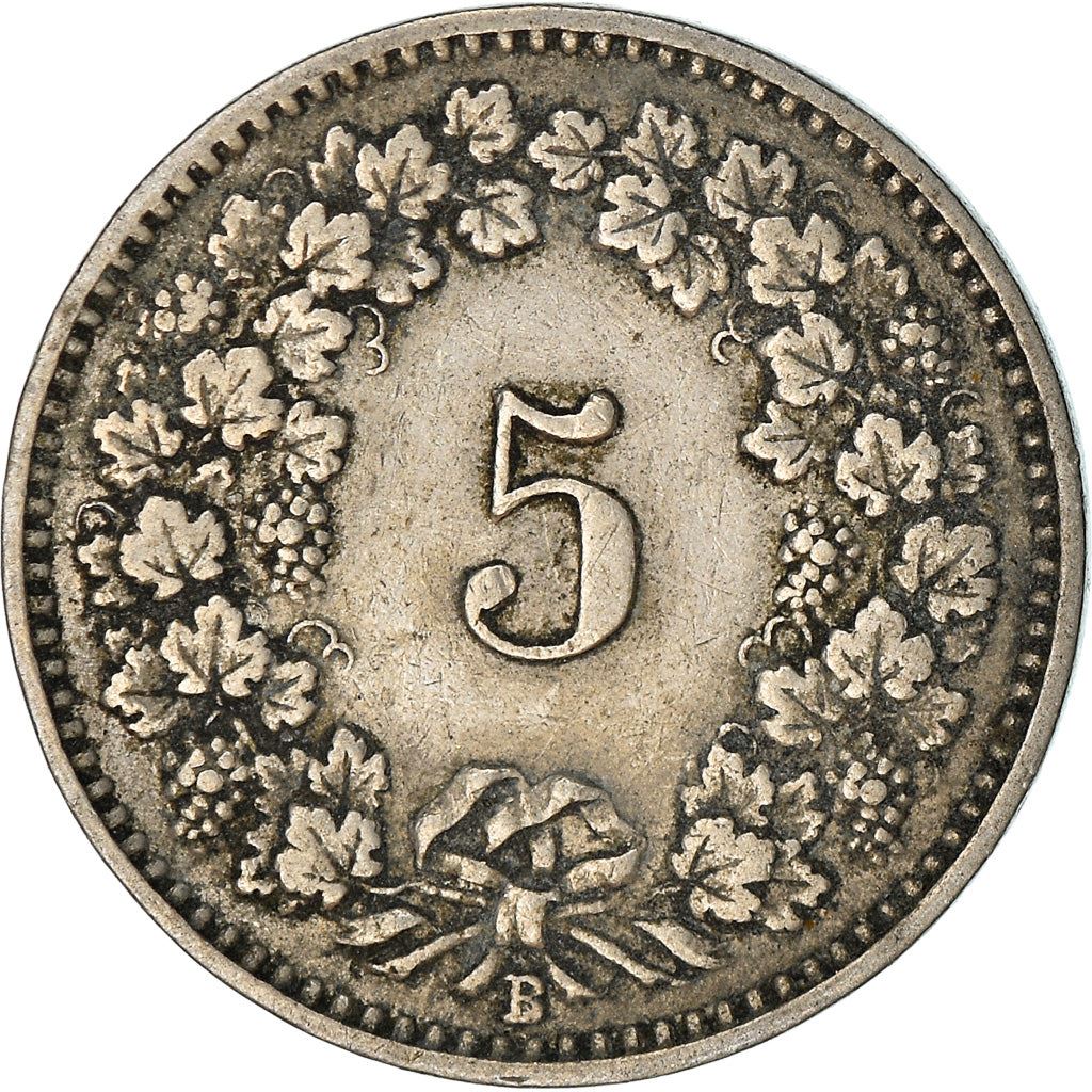 Switzerland Coin Swiss 5 Rappen | Goddess of Liberty Libertas | KM26 | 1879 - 1980