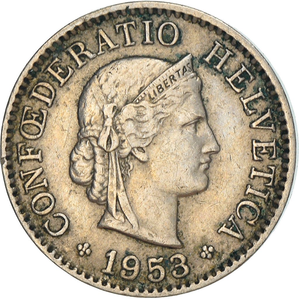 Switzerland Coin Swiss 5 Rappen | Goddess of Liberty Libertas | KM26 | 1879 - 1980