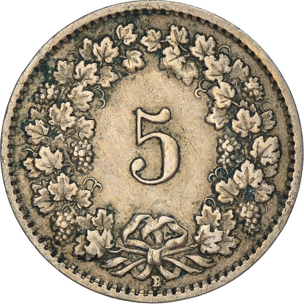 Switzerland Coin Swiss 5 Rappen | Goddess of Liberty Libertas | KM26 | 1879 - 1980