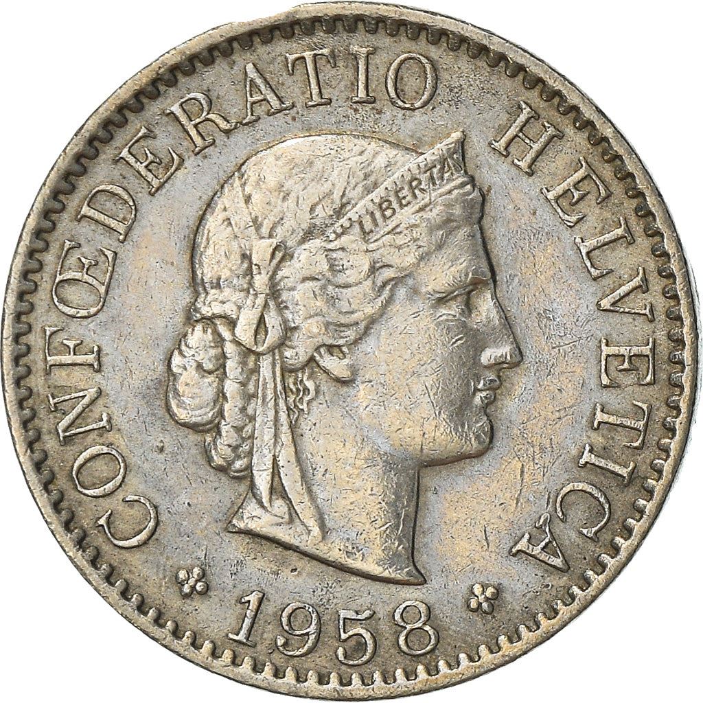 Switzerland Coin Swiss 5 Rappen | Goddess of Liberty Libertas | KM26 | 1879 - 1980