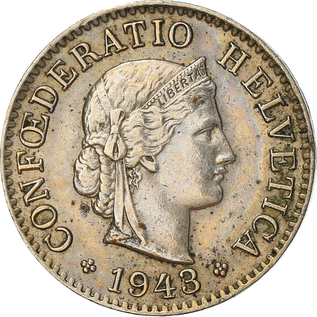 Switzerland Coin Swiss 5 Rappen | Goddess of Liberty Libertas | KM26 | 1879 - 1980