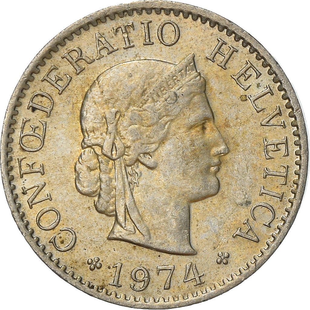 Switzerland Coin Swiss 5 Rappen | Goddess of Liberty Libertas | KM26 | 1879 - 1980