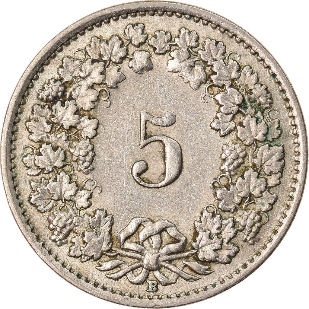 Switzerland Coin Swiss 5 Rappen | Goddess of Liberty Libertas | KM26 | 1879 - 1980