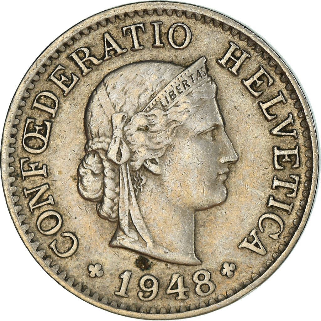 Switzerland Coin Swiss 5 Rappen | Goddess of Liberty Libertas | KM26 | 1879 - 1980