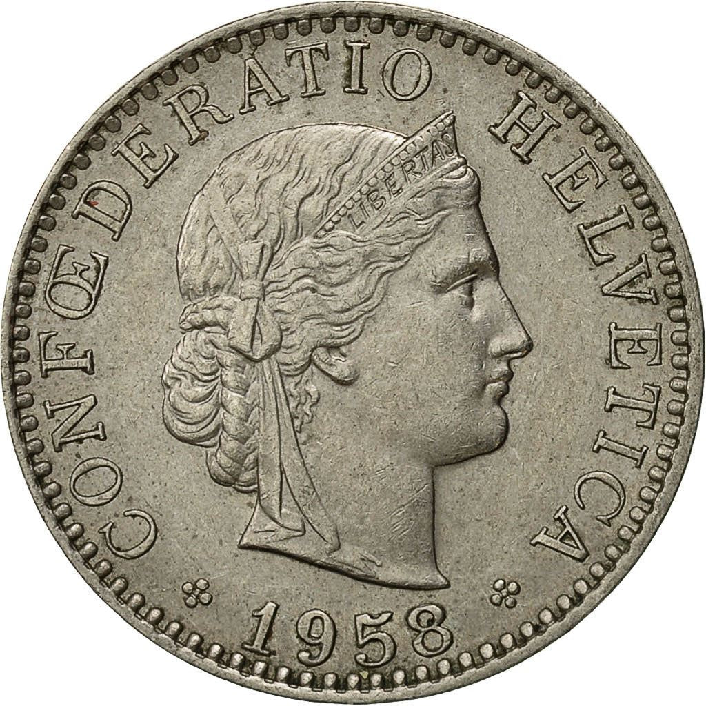 Switzerland | Swiss | 20 Rappen Coin | Goddess of Liberty Libertas | KM29a | 1939 - 2021