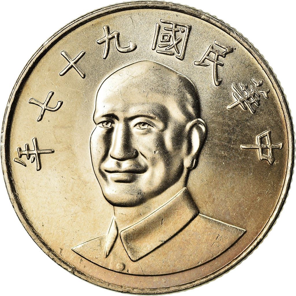 Taiwan | 10 New Dollars Coin | Chiang Kai-shek | Y:553, Schön:23 | 1981 - 2010